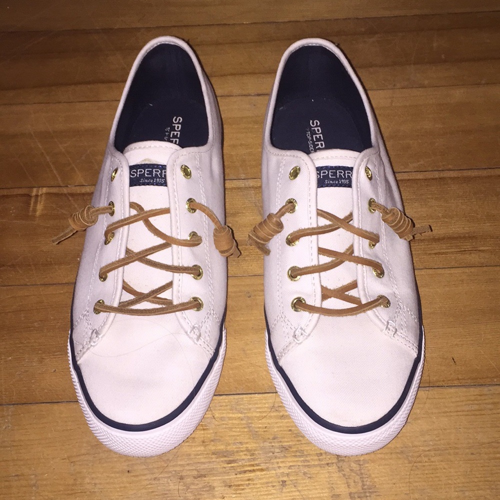 SPERRY Top-Sider White & Navy Blue Casual Sneakers